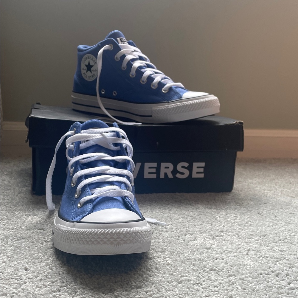 Blue High-Top Sneakers